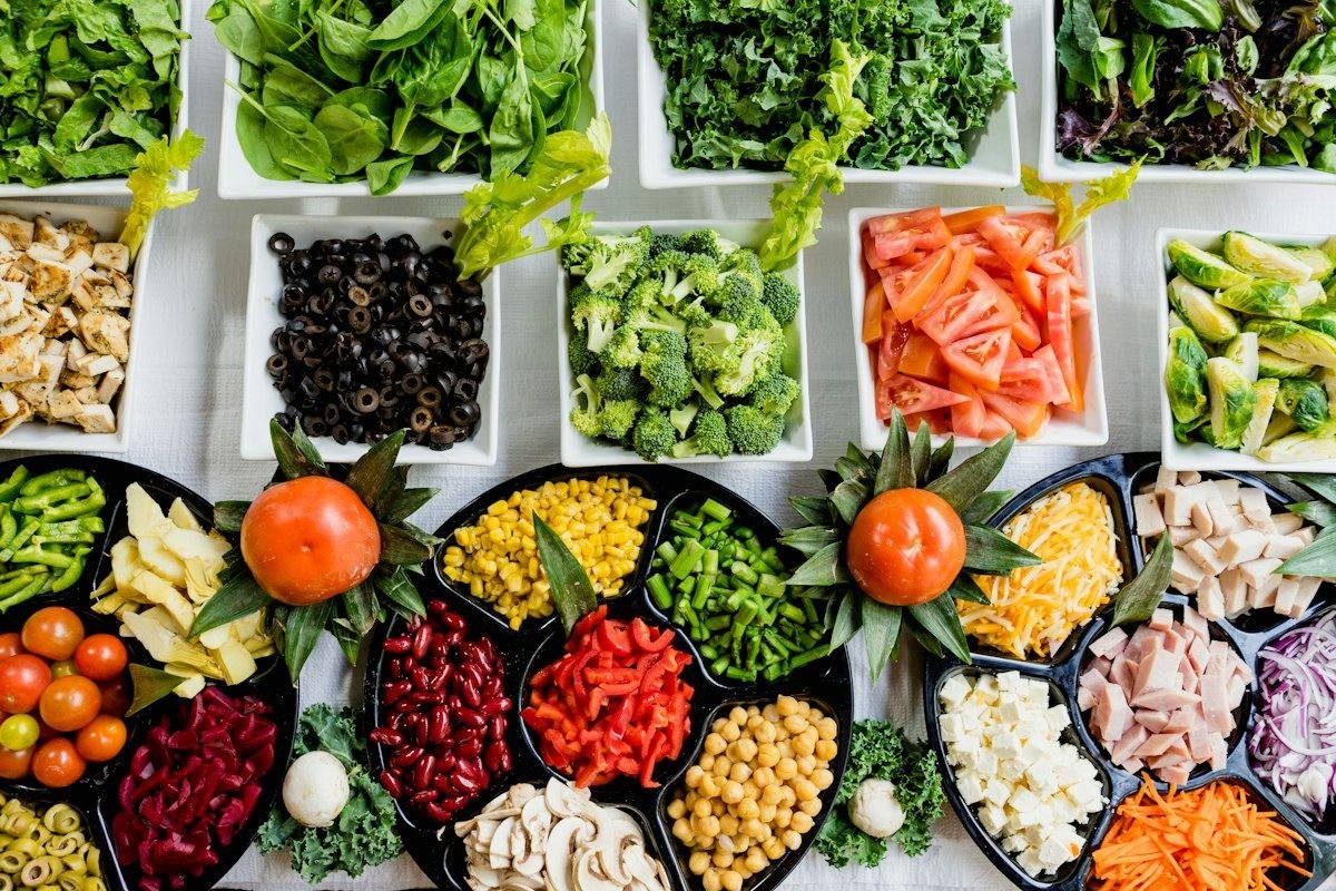 Fresh vegetables laid out in the DietKaro kitchen